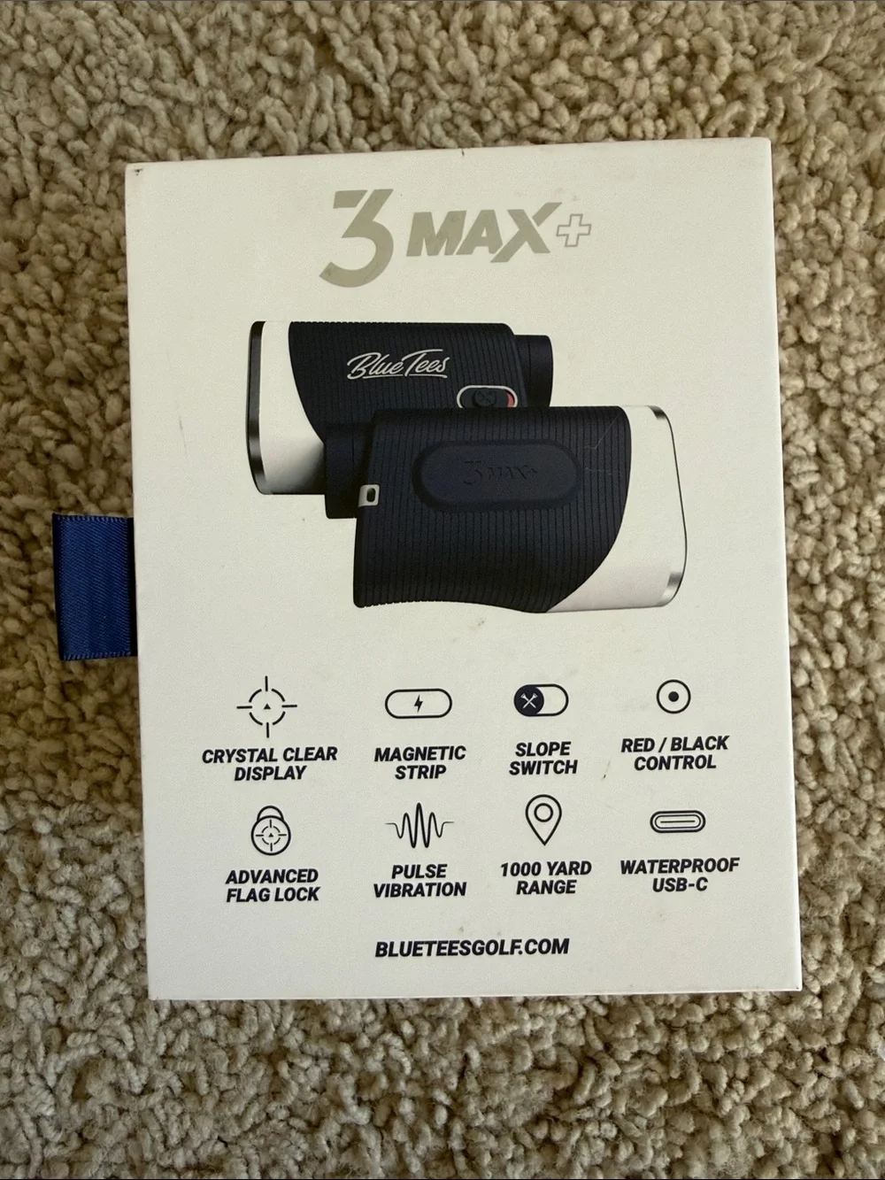 Blue Tees 3 max + magnetic laser rangefinder Golf, new in box original packaging